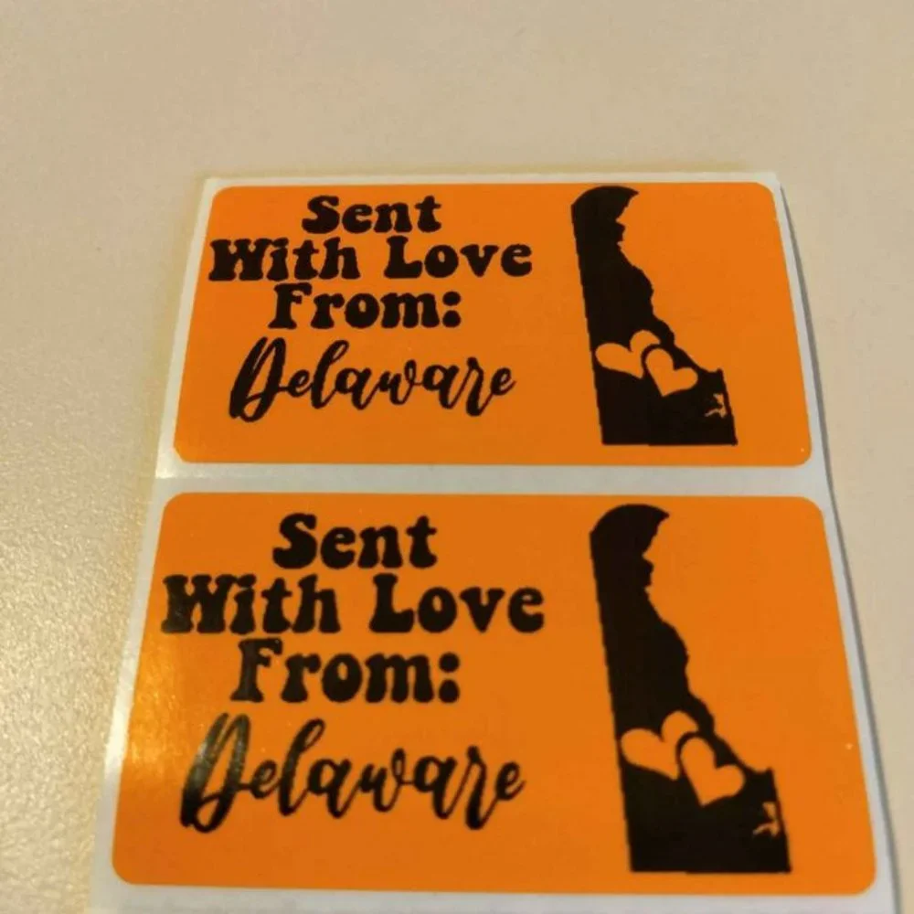 💙100 Delaware- Shipping Labels Thermal Packaging Stickers 2.25